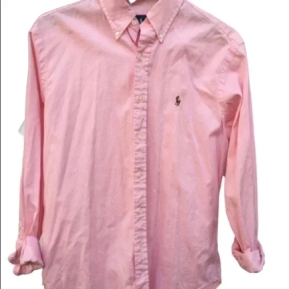 Ralph Lauren Long Sleeve Classic Fit Pink Shirt Men Size 16 34/35